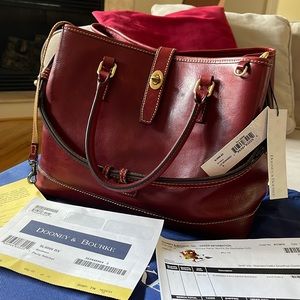 Dooney & Bourke Satchel- beautiful Bordeaux color. Brand new!